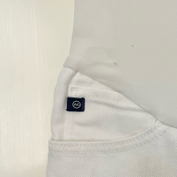 AG Adriano Goldschmied Maternity The Stilt Rollup White 27 Jeans Denim Summer - Picture 5 of 11